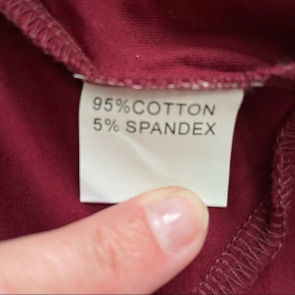Burgundy Faux Wrap Midi Dress size Large - Picture 7 of 8